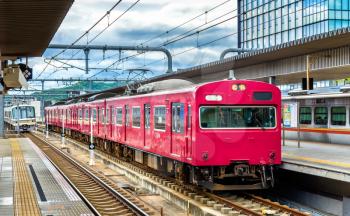 Local train at Himeji station, Hyogo Prefecture in Japan