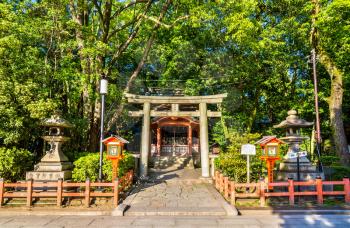 View of Yasaka Jinja shrine in Kyoto, Japan