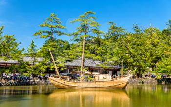 Boat at Todai-ji temple complex in Nara - Japan