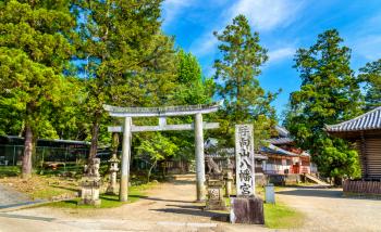 View of Tamukeyama Hachimangu Shrine in Nara, Japan
