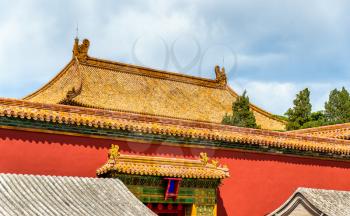 Traditional roofs of the Forbidden City in Beijing, China