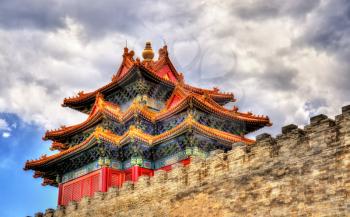 Watch Tower of the Forbidden City in Beijing, China