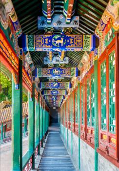 Corridor in the Summer Palace in Beijing, China