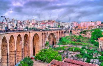The Sidi Rached Viaduct across the Rhummel River Canyon in Constantine - Algeria, North Africa