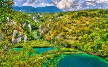 View of the Plitvice Lakes National Park, UNESCO world heritage in Croatia