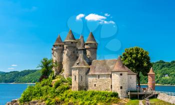 The Chateau de Val, a medieval castle on a bank of the Dordogne river in France