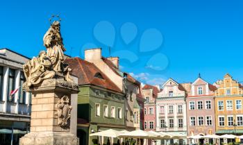 Statue of Saint John of Nepomuk on the Old Market Square in Poznan, the Wielkopolska Province of Poland