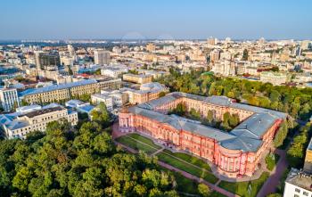 Aerial view of Taras Shevchenko National University in Kyiv, Ukraine