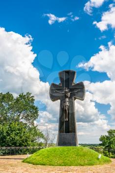 Memorial Cross to Cossack defenders and victims of Baturyn at Baturyn Fortress in Chernihiv Oblast of Ukraine