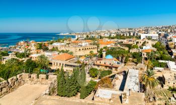 Aerial view of Byblos, also known as Jbeil, a coastal town in Lebanon