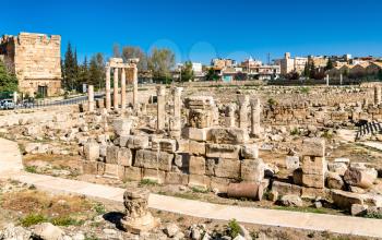 Ruins of the temple of the Muses at Baalbek in Lebanon