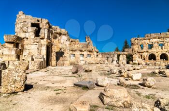 The Hexagonal Court of the Temple of Jupiter at Baalbek in Lebanon