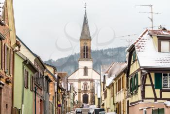 Saint Matrin Church in Kintzheim, a village in Bas-Rhin - Alsace region of France