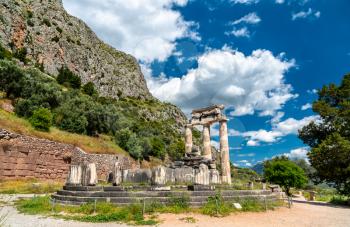 Temple of Athena Pronaia at Delphi. UNESCO world heritage in Greece