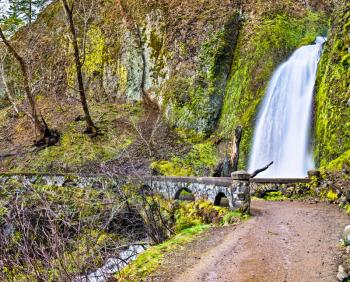 Wahkeena Falls in the Columbia River Gorge - Oregon, USA