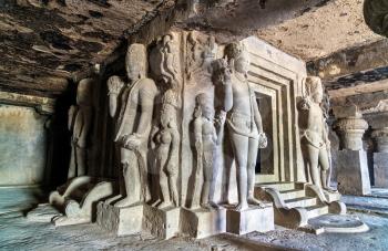 Interior of Dhumar Lena temple at Ellora Caves - Maharashtra, India