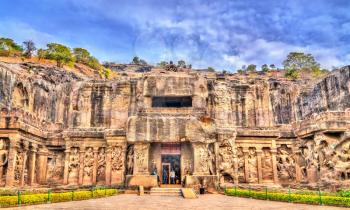 The Kailasa temple, the largest temple at Ellora Caves. A UNESCO world heritage site in Maharashtra, India