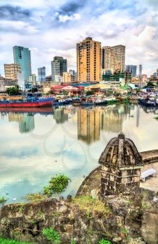 View of the Pasig River from Fort Santiago in Intramuros Manila, the Philippines