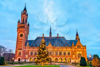 The Peace Palace, the seat of the International Court of Justice. The Hague in the Netherlands