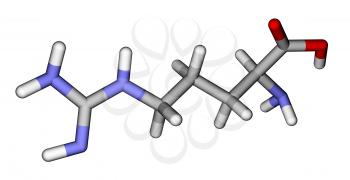 Amino acid arginine 3D molecular model