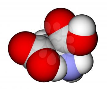 Amino acid aspartic acid 3D molecular model