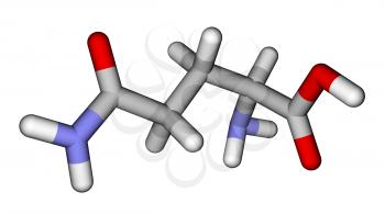 Amino acid glutamine sticks molecular model