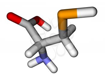 Amino acid selenocysteine sticks molecular model