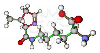 Amino acid pyrrolysine 3D molecular structure
