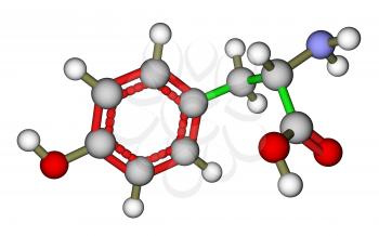 Amino acid tyrosine molecular structure