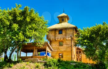 Traditional Russian medieval wooden fortress in Samara, Russia