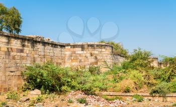 Walls of Champaner Fort, a UNESCO world heritage site in Gujarat, India