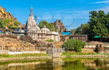 Suparshvanath Old Digamber Temple and Teliya Talav lake at Pavagadh Hill - Gujarat state of India