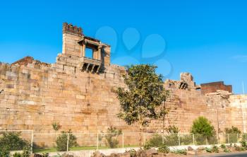 Walls of Champaner Fort, a UNESCO world heritage site in Gujarat, India