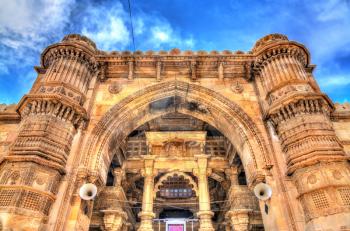 Jama Mosque, the most splendid mosque of Ahmedabad - Gujarat State of India