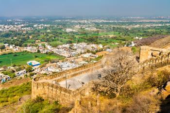 Fortifications of Chittor Fort in Chittorgarh city. A UNESCO world heritage site in Rajastan, India