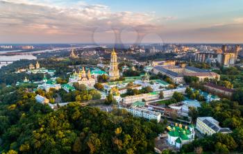 Aerial view of Pechersk Lavra in Kiev. A UNESCO world heritage site in Ukraine