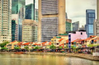 Boat Quay, a historical district in Singapore