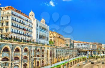 Seaside boulevard in Algiers, the capital of Algeria. North Africa