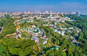 Aerial view of Pechersk Lavra in Kiev. A UNESCO world heritage site in Ukraine