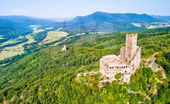 Ortenbourg and Ramstein castles in the Vosges Mountains, the Bas-Rhin department of France