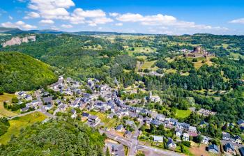 View of Murol, a village in the Puy-de-Dome department of France