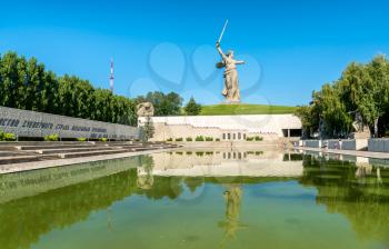 The Motherland Calls, a colossal statue on Mamayev Kurgan devoted to the Battle of Stalingrad. Volgograd, Russia