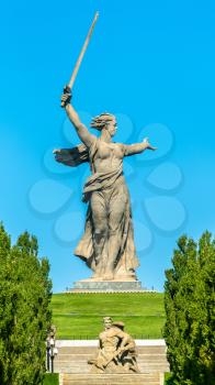 The Motherland Calls, a colossal statue on Mamayev Kurgan devoted to the Battle of Stalingrad. Volgograd, Russia