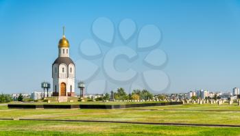 Chapel on the military memorial cemetery on Mamayev Kurgan in Volgograd, Russian Federation