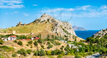 View of the Genoese fortress in Sudak, Crimea