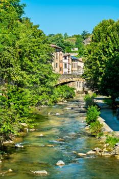 The Gere river in Vienne, the Isere department of France
