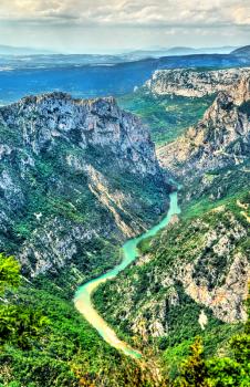 View of the Verdon Gorge, a deep canyon in Provence, France