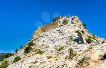 View of the Genoese fortress in Sudak, Crimea