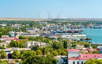 View of Kerch Marine Trade Seaport in Crimea