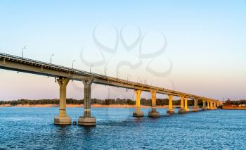 Dancing Bridge across the Volga in Volgograd, Russian Federation